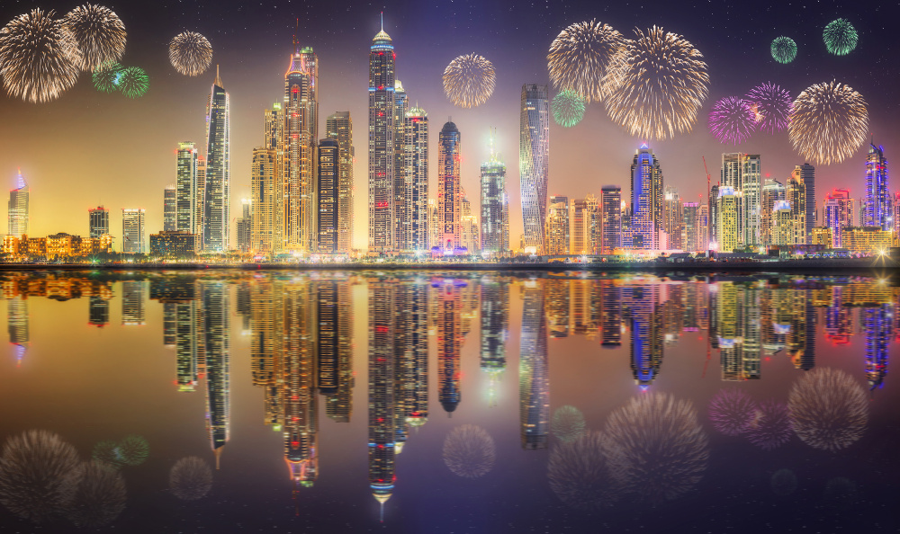 Nyår fyrverkerier Dubai
